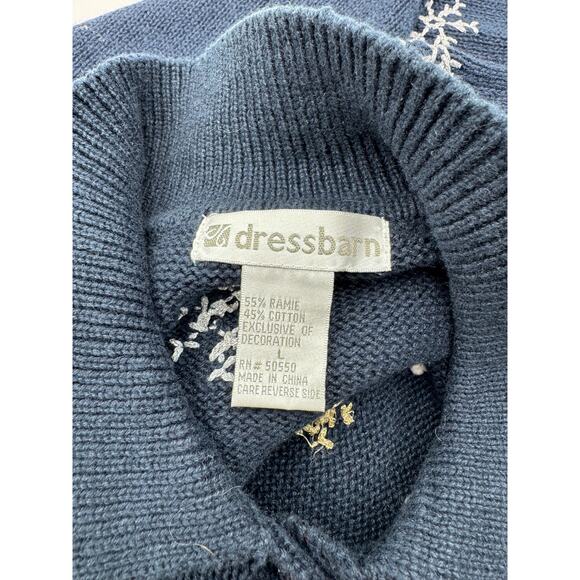 Holiday Snow Dress Barn Retro Cardigan Snowflakes Cottagewore - Picture 3 of 4